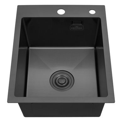 Комплект кухонної мийки Kroner KRP Schwarze 40х50HM PVD ST08 Grafite