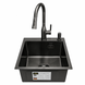 Комплект кухонної мийки Kroner KRP Schwarze 40х50HM PVD ST08 Grafite