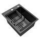 Комплект кухонної мийки Kroner KRP Schwarze 40х50HM PVD ST08 Grafite