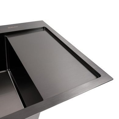 Кухонна мийка CM 58*48 L чорна PVD VALESO Handmade (круглий сифон 3,0/0,8)