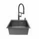 Комплект кухонної мийки Kroner KRP Schwarze 50х50HM PVD ST07 Grafite