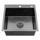 Комплект кухонної мийки Kroner KRP Schwarze 50х50HM PVD ST07 Grafite