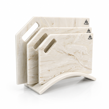 Набір кухонних дошок зі штучного каменю Pllen&oacute; Grand Set pearl marble