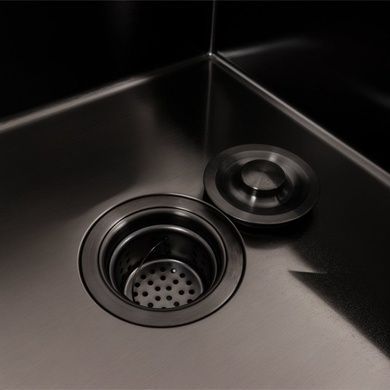 Кухонна мийка CM 65*50 L чорна PVD VALESO Handmade (круглий сифон 3,0/0,8)