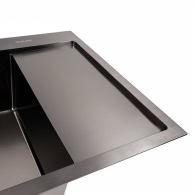 Кухонна мийка CM 65*50 L чорна PVD VALESO Handmade (круглий сифон 3,0/0,8)