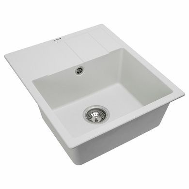 Гранітна мийка для кухні Platinum 5851 ARIA матова Білосніжна