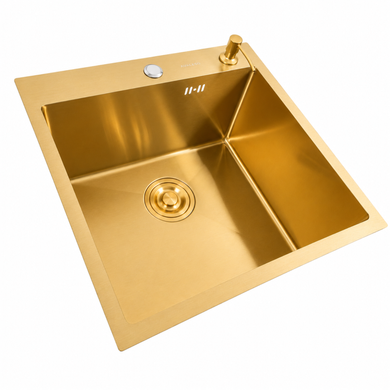 Комплект кухонної мийки Platinum 50*50 PVD ST4314 Gold