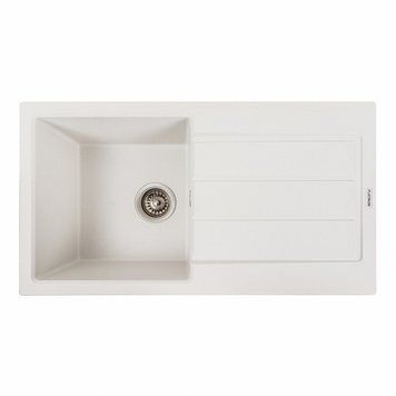 Гранітна мийка для кухні Platinum 7843 SOLID матова Білосніжна