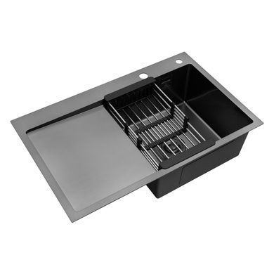 Комплект кухонної мийки KRP Schwarze - 7849RHM PVD