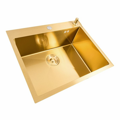 Комплект кухонної мийки Platinum Handmade 60*50 PVD Gold NES-JL7
