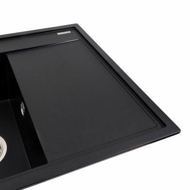 Гранітна мийка для кухні Platinum 7950 AZURIT матовий Чорний