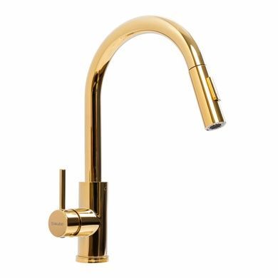 Комплект кухонної мийки Platinum Handmade 60*50 PVD Gold NES-JL7