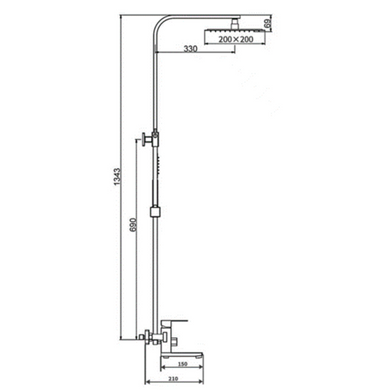 Душова колона чорна Platinum T 76