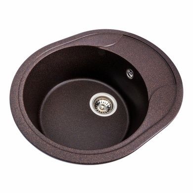Гранітна мийка для кухні Platinum 5847 ONYX матова Шоколад