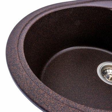 Гранітна мийка для кухні Platinum 5847 ONYX матова Шоколад