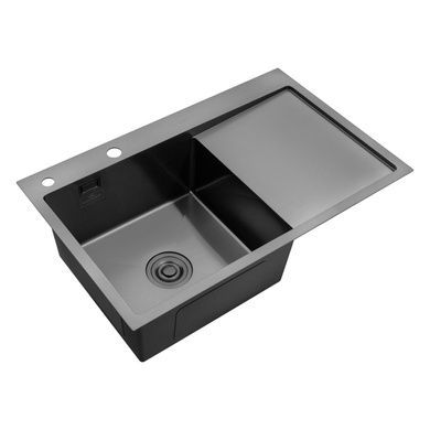Комплект кухонной мойки Kroner KRP Schwarze - 7849LHM PVD (3/1 мм)