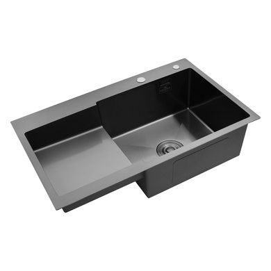 Комплект кухонної мийки KRP Schwarze - 7848RHM PVD
