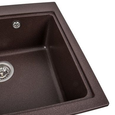 Гранітна мийка для кухні Platinum 5852 VESTA матова Мокко