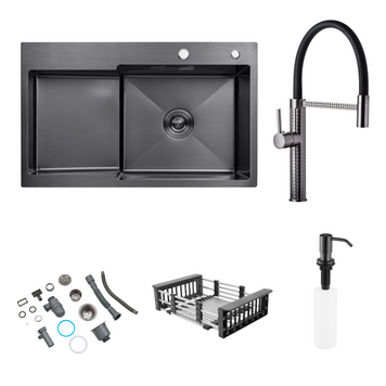 Комплект кухонной мойки KRP Schwarze - 7848RHM PVD - FlexFlow