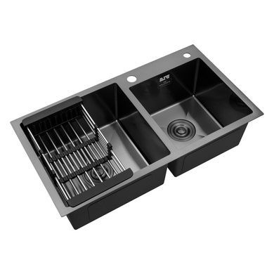Комплект измельчитель и кухонная мойка Schwarze 7843ZHM PVD