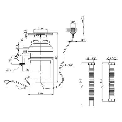 Комплект измельчитель и кухонная мойка KRP Geb&uuml;rstet - 6050HM