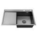 Комплект кухонной мойки Kroner KRP Schwarze 78х49HM PVD ST08 Grafite
