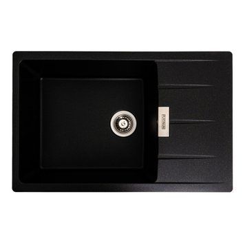 Гранітна мийка для кухні Platinum 7850 ROMA матова (чорна в золоту крапку)