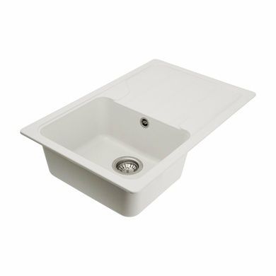 Гранітна мийка для кухні Platinum 7850 VERONA матова Білосніжна