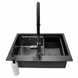 Комплект кухонної мийки 63х50HM PVD Pllen&oacute; Lazio ST07 Grafite