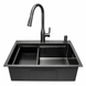 Комплект кухонної мийки 63х50HM PVD Pllen&oacute; Lazio ST08 Grafite