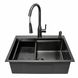 Комплект кухонної мийки 63х50HM PVD Pllen&oacute; Lazio ST08 Grafite