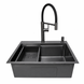 Комплект кухонної мийки 63х50HM PVD Pllen&oacute; Lazio ST05 Grafite