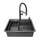 Комплект кухонної мийки 63х50HM PVD Pllen&oacute; Lazio ST05 Grafite