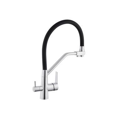 Комплект кухонной мойки Kroner Geb&uuml;rstet - 7849RHM BLK