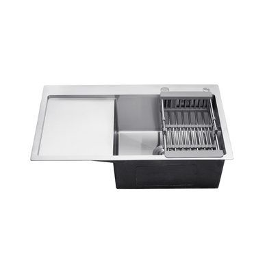 Комплект кухонной мойки Kroner Geb&uuml;rstet - 7849RHM BLK