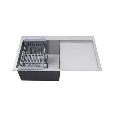 Комплект кухонной мойки Kroner Geb&uuml;rstet - 7849LHM GRA