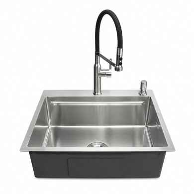 Комплект кухонної мийки Kroner KRP Geb&uuml;rstet 63х50HM ST04 BLK