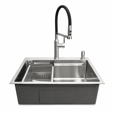 Комплект кухонної мийки Kroner KRP Geb&uuml;rstet 63х50HM ST04 BLK
