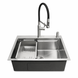 Комплект кухонної мийки Kroner KRP Geb&uuml;rstet 63х50HM ST04 BLK