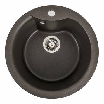 Гранітна мийка для кухні Platinum 480 TURAS матова Темна скеля