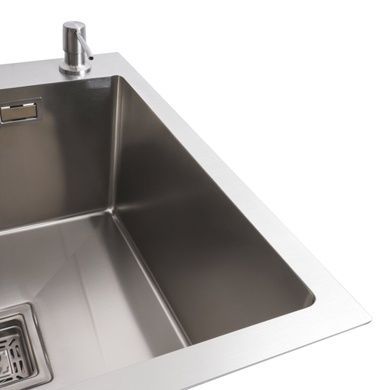 Кухонна мийка 78*50С R нержавійка Platinum Handmade (поглиблена полиця, 3.0/1.0 мм)
