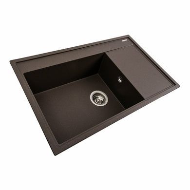 Гранитная мойка для кухни Platinum 7950 AZURIT матовая Темная скала