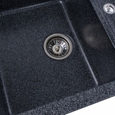 Гранітна мийка для кухні Platinum 7850 TROYA матова Графіт